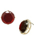 Red Glass Crystal Round Stud Earrings