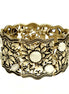 Pearl and Rhinestone Bead Gold Beautiful Flower Stretch Bracelet