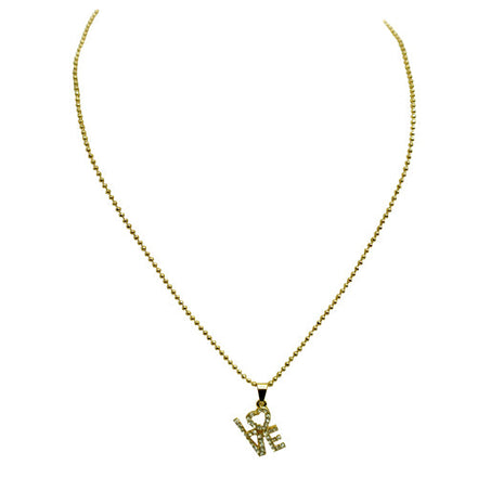 GOLD CRYSTAL NECKLACE  #SQWNE20203_GLD (RD23)