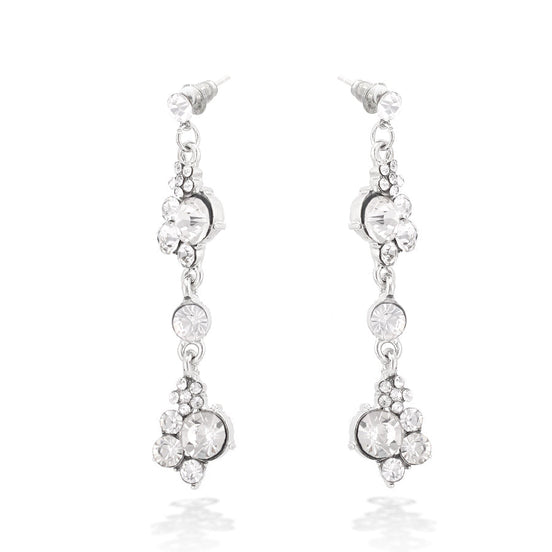 Silver Tone Crystal Earrings