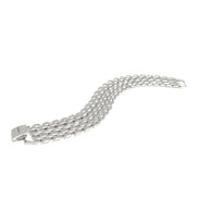 Silver Metal Sleek Watch Band Necklace  