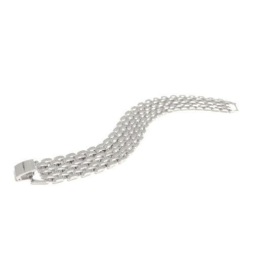 Silver Metal Sleek Watch Band Necklace  