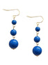 Royal Blue Triple Beaded Earrings