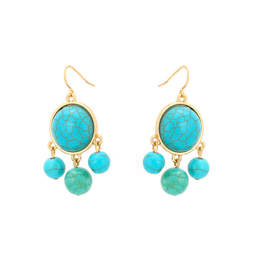 Gold-Tone Turquoise Earrings