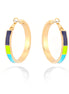 Gold-Tone Turquoise Green And Blue Hoop Earrings