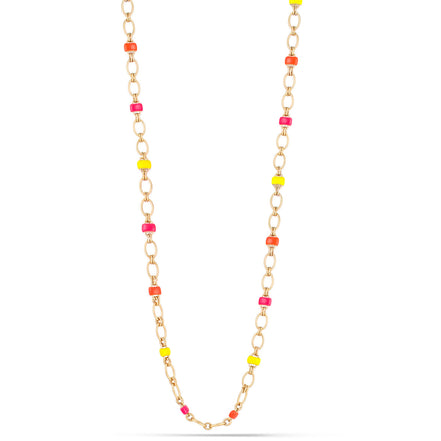 Gold-Tone Metal Multi Color Necklace