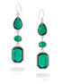 Silver-Tone Green Earrings