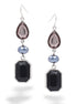 Rhodium-Tone Black And Smoky Earrings