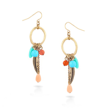 Gold-Tone Mix Beads Earrings