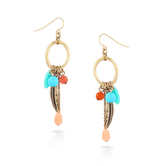 Gold-Tone Mix Beads Earrings