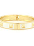 Gold-Tone Metal White Enamel Hinged Bracelets