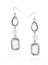 Gold-Tone White Crystal Earrings