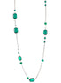 Rhodium-Tone Green Crystal Necklace