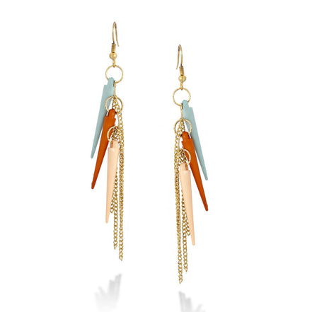Gold-Tone Multi Color Earrings