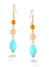 Gold-Tone Multi Color Beads Earrings