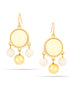 Gold-Tone Metal Cream Earrings