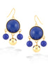 Gold-Tone Metal Blue Earrings