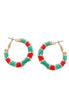 Gold Turquoise And Coral Indian Round Earrings