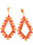 Gold Tone Metal Red Crystal Earrings
