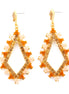 Gold-Tone Metal Brown Crystal Earrings