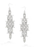 Silver-Tone White Crystal Chandelier Earrings