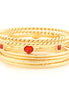 Gold-Tone Red Set Of 7 Bangles