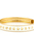 Gold-Tone White Enamel Hinged Bracelets