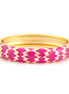 Gold-Tone Fuschia Enamel Hinged Bracelets