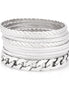 Silver-Tone Set Of 9 Bangles