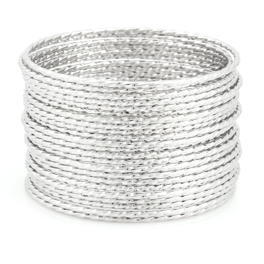 Silver-Tone Set Of 24 Bangles