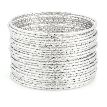 Silver-Tone Set Of 24 Bangles