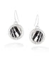 Silver-Tone Metal Zebra Tone Metal Round Earrings