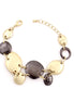 Gold-Tone And Hematite Metal Wrap Around Bracelets