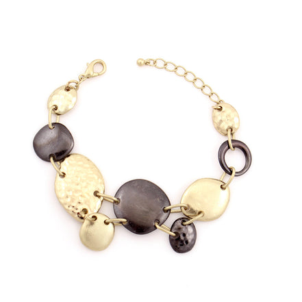 Gold-Tone And Hematite Metal Wrap Around Bracelets