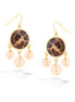 Gold-Tone Leopard Print Acrylic Earrings