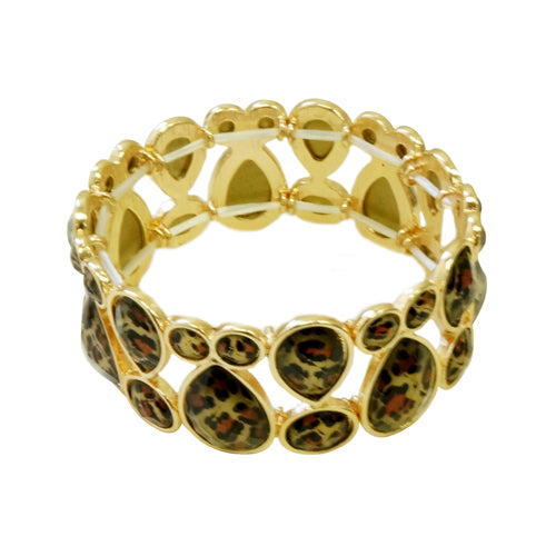 Leopard animal print stretch bracelet