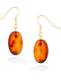 Gold-Tone Orange Oval Earrings