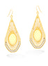 Gold-Tone Cream And Crystal Leaf Shpe Earrings