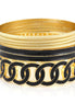 Gold-Tone Black Enamel Set Of 7 Bangles