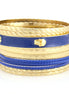 Gold And Navy Set Of 11 Bangles
