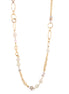 Gold-Tone Metal Cream  Crystal Necklace