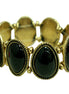 Black oval stretch bracelet with gold outline