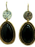 Black oval earrings with gold outline
