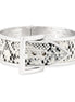 Rhodium-Tone Animal Print Buckle Hinged Bracelets