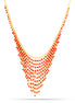Gold-Tone Metal Coral Seed Bead Necklace