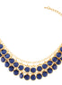 Gold-Tione Navy 2 Row Acrylic Beads Bracelets