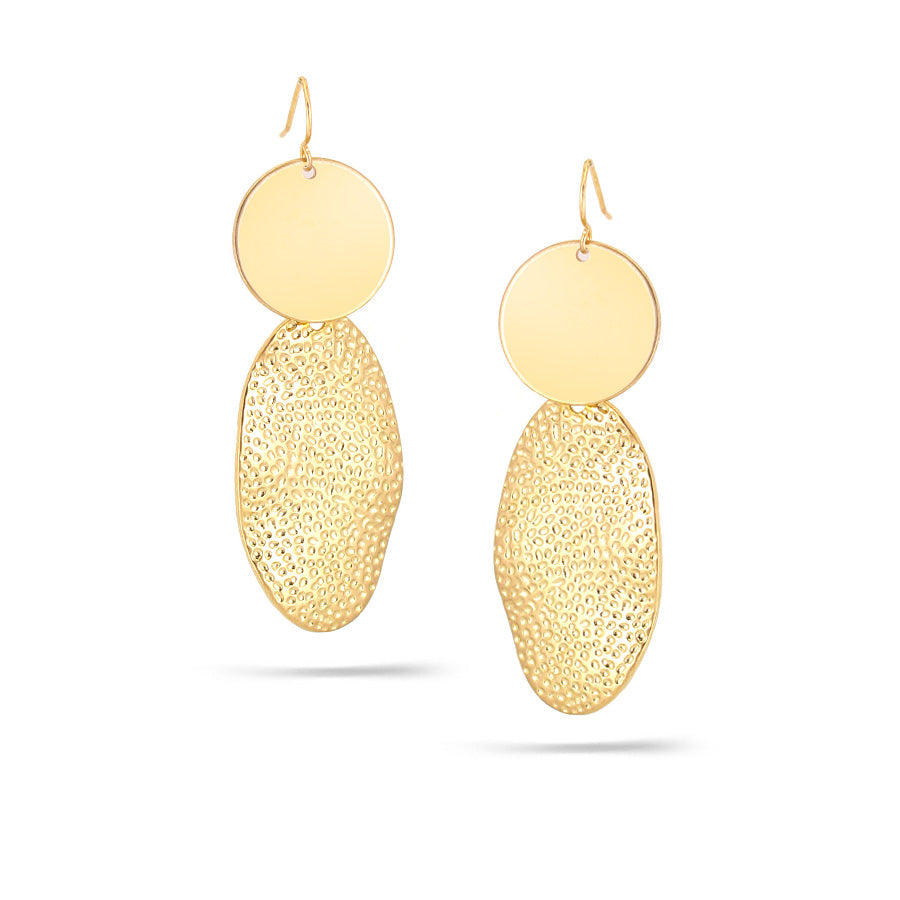 Gold-Tone Metal Hammered Drop Earrings