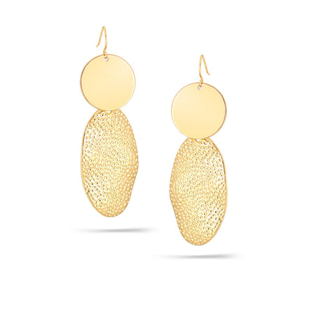 Gold-Tone Metal Hammered Drop Earrings