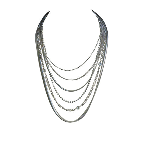 Silver multi-chain necklace