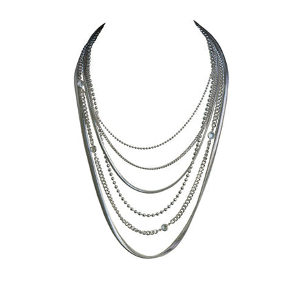 Silver multi-chain necklace